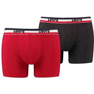 Levi's Sportswear Logo Boxers Briefs Slip (2-pack), rood/zwart, S