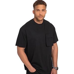 STHUGE T-shirt à manches mi-longues, surdimensionné, poche de poitrine, jusqu'à 8 XL 819338, Noir, 7XL