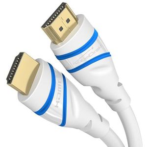 KabelDirekt - HDMI 2.1-kabel, 8K Ultra High Speed gecertificeerd (48 Gbit/s, 8K@60 Hz, officieel gelicentieerd / getest voor optimale kwaliteit, ideaal voor PS5 / Xbox) - Wit, 1,5 m