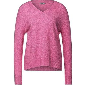 Street One - Pullover met V-hals in crush pink, crush melange, 48, Roze Crush Melange