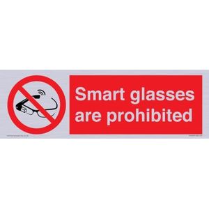 Bord ""Smart Glasses are Prohibited"", 300 x 100 mm, L31