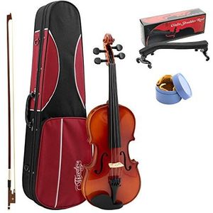 Theodore VLN16-1-4 viool voor kinderen, sparrentafel, met etui, boog en hars, bruin