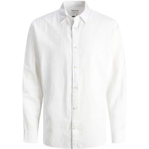 JACK & JONES Jjesummer Linen T-shirt à manches longues pour homme, Blanc., XXL