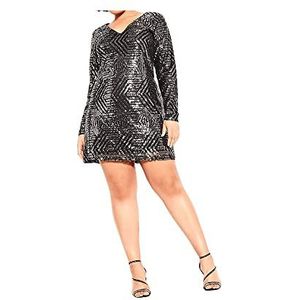 CITY CHIC Robe grande taille pour femme Bright Lights, gris, 52-grande taille