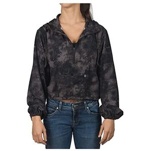 Hurley Dames Windbreaker Rits Shirt, Vintage Black Deamy Tiedye