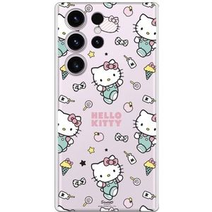 Coque souple compatible avec smartphone Samsung S24 Ultra avec les stickers Hello Kitty