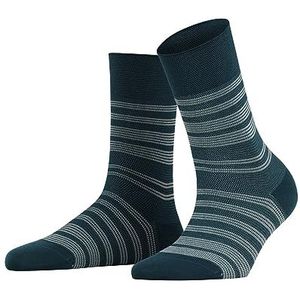 FALKE Dames Sensitive Sunset Stripe sokken zachte randen niet samendrukken op de kuit, geschikt voor diabetici, platte naad met ademende tenen, duurzaam, lyocell, 1 paar, Blauw (Petrol 7380)