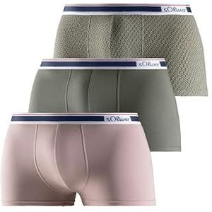 s.Oliver 79854820 Boxershorts voor heren, 3 stuks, Grijs gemêleerd, turquoise, aop