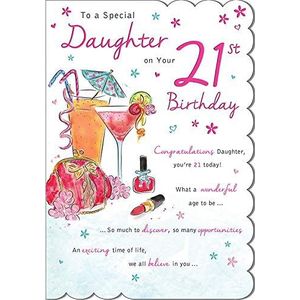 Leuke verjaardagskaart voor de 21e verjaardag ""Daughter Twenty One