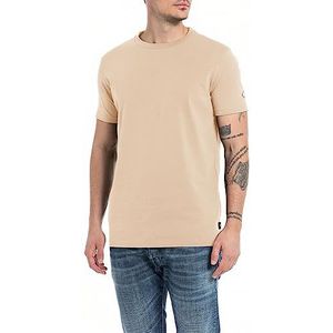 Replay T-shirt à manches courtes et col rond pour homme, beige (Light Taupe 803), XXL, Taupe clair 803, XXL