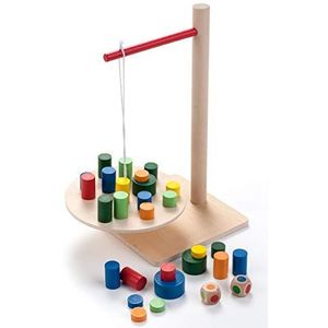 Engelhart - Behendigheidsspel - Hout - Inclusief Houten Weegschaal en 42 Speelstenen