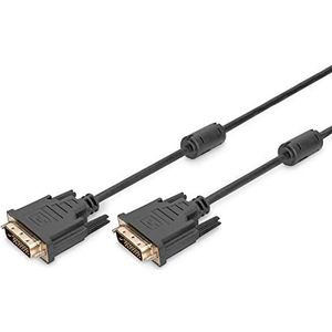 DIGITUS DVI-D (24+1) kabel Full HD 5m Dual Link, 30Hz, 2xFerriet compatibel met monitor, TV, PC