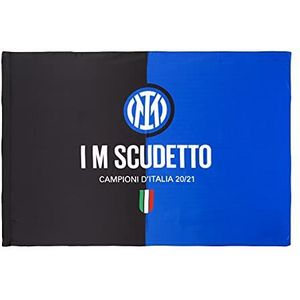Inter Vlag I M Scudetto 20-21, Italiaanse kampioenen, 100 x 140 cm, uniseks volwassenen, zwart/blauw, 100 x 140 cm