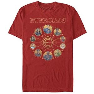 Marvel The Eternals unisex T-shirt met korte mouwen, goud, rood, S, ROT