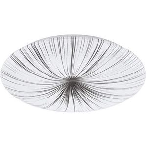 EGLO Nieves Led-plafondlamp, diameter: 51 cm, met kristaleffect, plafondlamp van kunststof en metaal, woonkamerlamp in wit, zilver, slaapkamerlamp, led-hallamp, plafond, warm wit