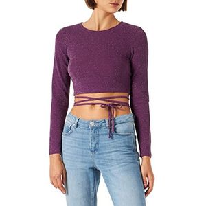 PIECES Pclina Ls Cropped Top met lange mouwen voor dames, Charisma