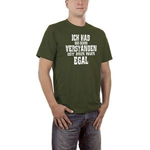 Touchlines Al verstanden, Is Mir Nur Egal heren T-shirt, groen (kaki 06)