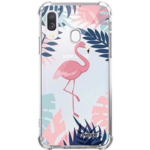 Evetane - Siliconen hoesje compatibel met Samsung Galaxy A20e – zachte en versterkte bescherming – stootvaste hoeken – dun en transparant – achterkant – tropische flamingo