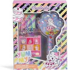 MARTINELIA - Make-upset voor ogen en haar voor kinderen - palet met 6 oogschaduw + 2 haarspeldjes + 1 haarborstel - kindermake-up - cadeau voor meisjes - vanaf 3 jaar