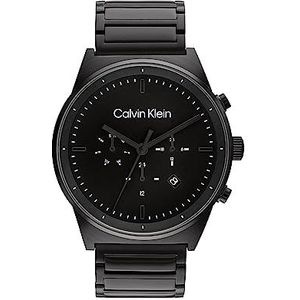 Calvin Klein Analoog kwartshorloge voor heren met roestvrijstalen armband 25200295, zwart, Zwart