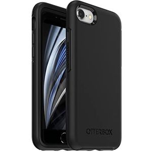 OtterBox Symmetry Beschermhoes voor iPhone 7/8/SE 2e gen/SE 3e gen, schokbestendig, valbescherming, dunne beschermhoes, ondersteunt 3 x meer vallen dan militaire standaard, zwart, levering zonder