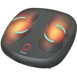 Homedics Dual Shiatsu-voetmassageapparaat, shiatsu voetmassageapparaat, diepe druk, 12 roterende massagekoppen, gespannen spieren, koude voetbehandeling, zwart