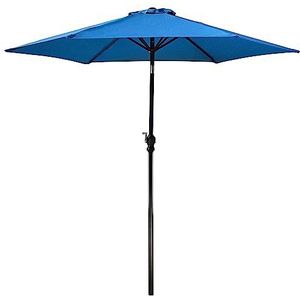 Elevon 2,7 m outdoor terrasparasol, gestreepte marktparasol met kantelknop en zwengel, aqua, 9 inch, modern, Aqua, Modern