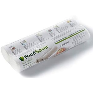 FoodSaver Herbruikbare vacuümzakken, voor FoodSaver vacuümapparaten, BPA-vrij, 2 rollen vacuümzakken (28 cm x 5,5 m), (FSR2802)