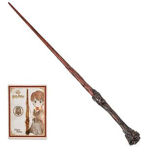 Wizardin 6062056 Magische toverstaf, Harry Potter, 30 cm, met spreukenkaart, speelgoed voor kinderen van 6 jaar