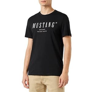 MUSTANG Style Alex C Print T-shirt voor heren, Zwart 802