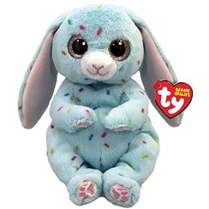 Ty Beanie Bellies pluche dier Bluford het konijn, 15 cm, TY41050, TY41050, blauw, S
