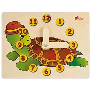 Dida - Leren klok met schildpad – speelgoed van hout voor het lezen van de tijd