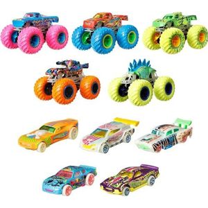 Hot Wheels Monster Trucks-multipack met lichtgevend effect in het donker