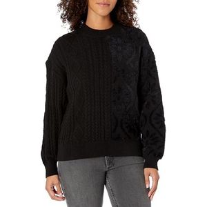 Desigual Pull polo shasa pour femme, Noir, L