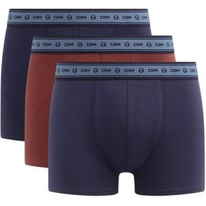 DIM DIM Good X3 boxershorts voor heren (3 stuks), Denimblauw/wijnrood/denimblauw