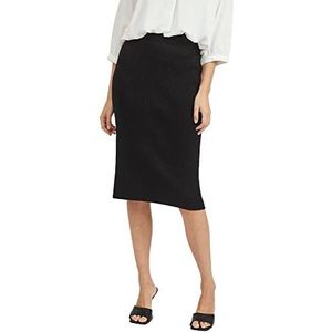 Vila Viril Rock Pencil Hw Knit Skirt-Noos Damesrok, zwart.