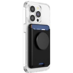 PopSockets Softgoods Telefoonportemonnee en adapterring voor MagSafe, telefoonhouder, compatibel met draadloze oplader, portemonnee compatibel met MagSafe® - zwart