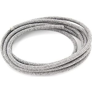 Met stof beklede kabel, 3 m, grijs en natuurlijk linnen