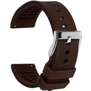 TStrap Siliconen horlogeband met snelsluiting, voor dames en heren, waterdicht, met sluiting, reservearmband voor militaire horloges, 18 mm, 19 mm, 20 mm, 21 mm, 22 mm, 24 mm, Siliconen