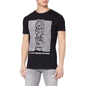Joy Division T-shirt voor heren, Unknown Pleasures band, album print, Zwart (Zwart 00007)