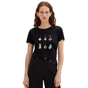 TOM TAILOR 1035378 T-shirt voor dames (1 stuk), 14482 - Deep Black