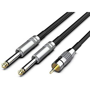 Audibax Gold Cable 2 jack plug naar mini stereo jack plug, 6 m, zwart