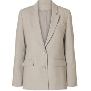 SELECTED FEMME Slfrita Ls Classic Blazer Mel Noos Damesblazer, Fossil van IJsland