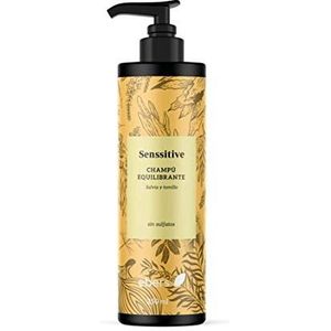 Ebers Equilibrante shampoo zonder sulfaten, anti-roos en vet, 250 ml (salie en tomille), kleurbescherming met natuurlijke ingrediënten