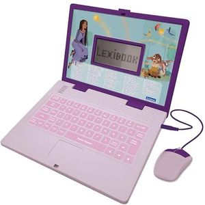 Lexibook, Disney Wish, tweetalige leercomputer, Frans/Engels, speelgoed voor kinderen met 124 activiteiten om te leren, plezier te hebben en piano te spelen, paars, JC598WIi1