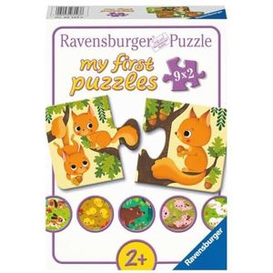 Dieren en hun Kleintjes Puzzel (9x2 stukjes) - Ravensburger