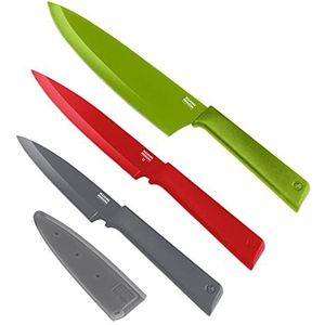 KUHN RIKON 3-delige Essential messenset, meerkleurig, groen, rood en grafiet