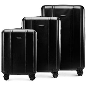 WITTCHEN Elegante koffer Classic Line van robuust polycarbonaat met verticale gravure TSA-slot, zwart., modern