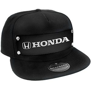 Buckle-Down Uniseks snapback pet met geweven Honda logo zwart/wit, Meerkleurig
