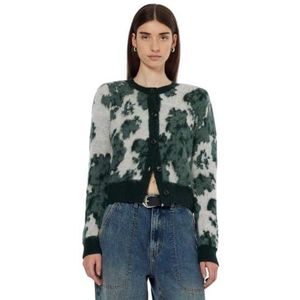 Scotch & Soda Jacquard Crew Neck Cardigan Cardigan Sweater Dames, Nieuw Blossom Jacquard 073